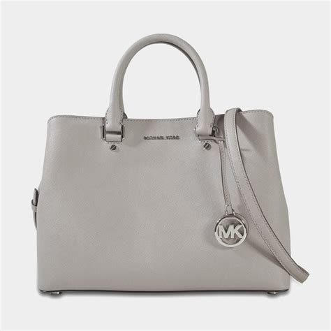 michael kors megan large satchel pearl grey